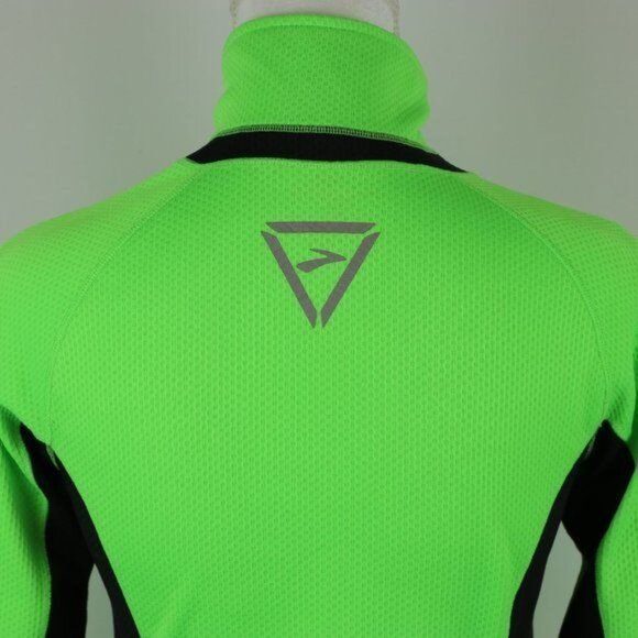 Brooks Women's Small Green & Black High Visibility 1/4 Zip Athletic Pullover - Picture 3 of 8